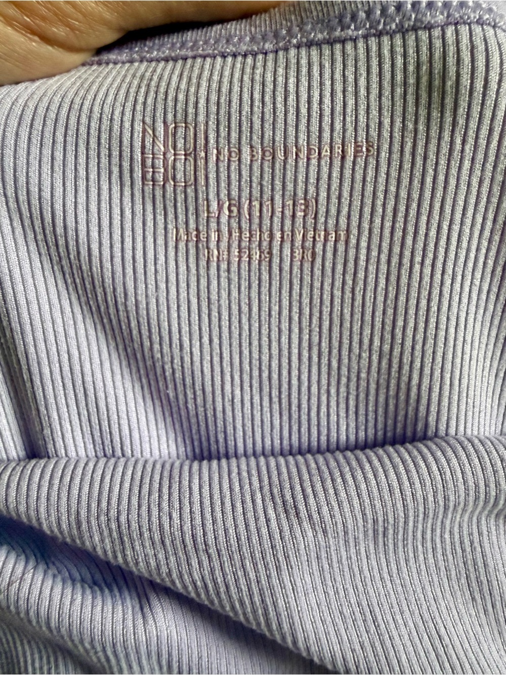 No Boundaries Lilac Ribbed Camisole Tank Top - Picture 3 of 3